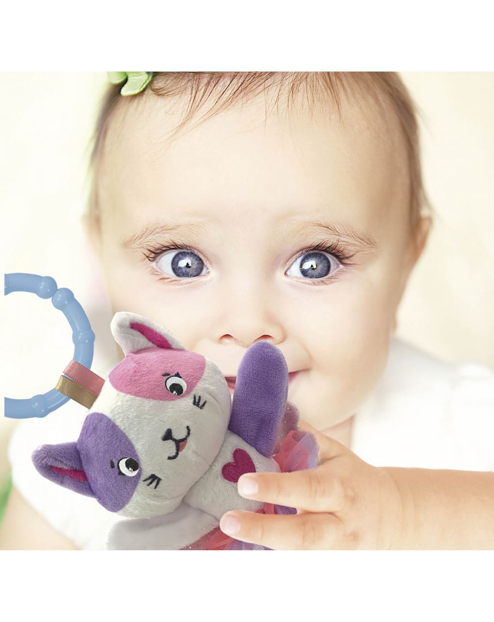 Baby clementoni for you βρεφική κουδουνίστρα μαλακή γατούλα 0m+ lovely cat rattle 1000-17784 - BABY CLEMENTONI
