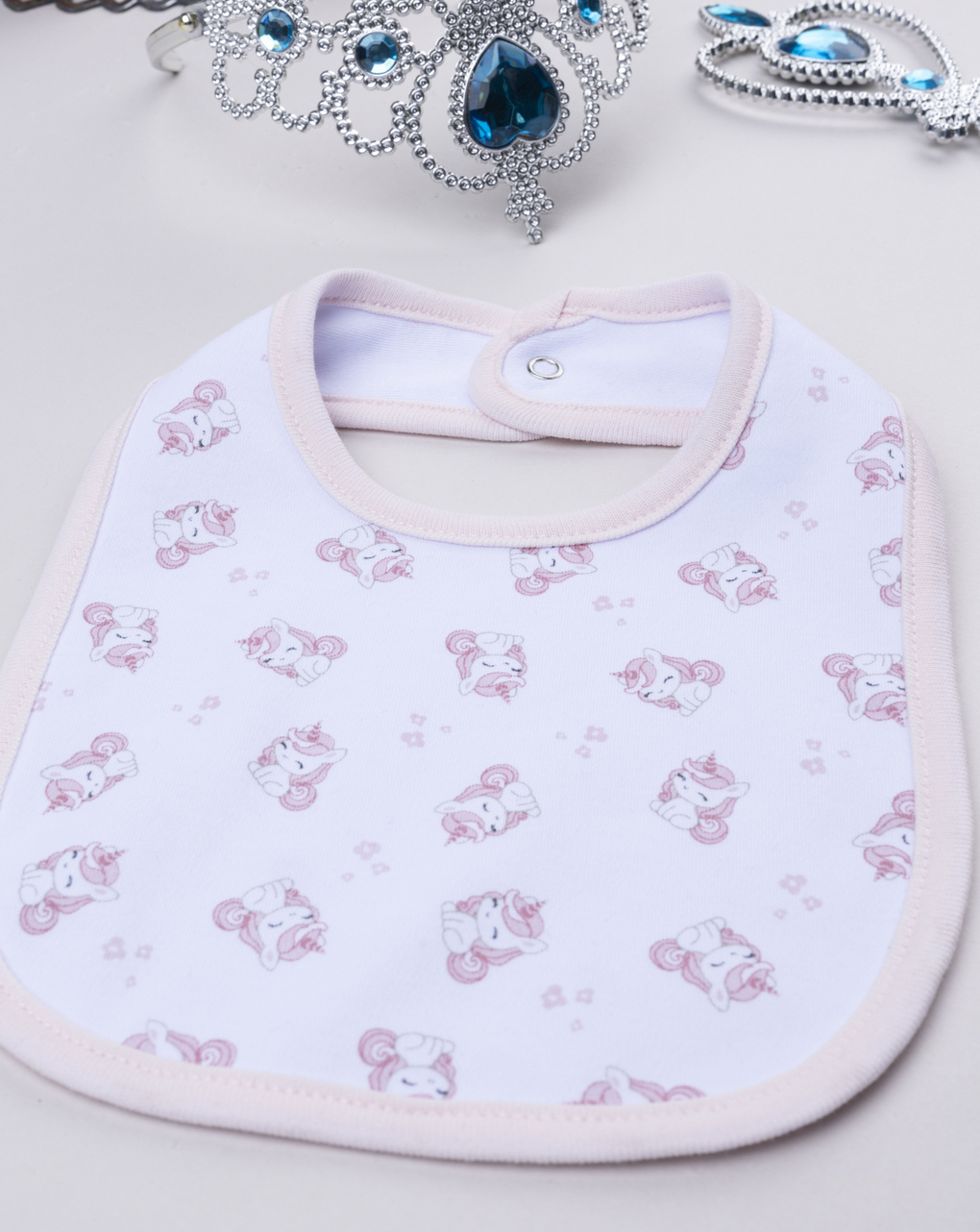 βρεφική σαλιάρα λευκή με μονόκερους για κορίτσι - Prénatal