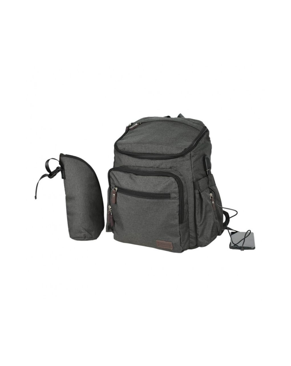 Bebe stars τσάντα πλάτης-αλλαξιέρα με usb graphite 590-188