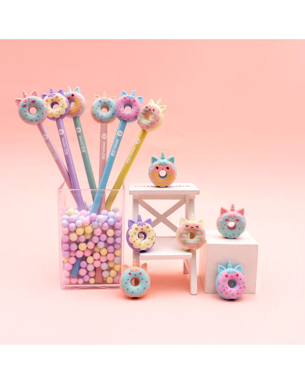 Little tree σετ γόμες 3τμχ fancy eraser set: donuts qh-8429 (2 σχέδια) - LITTLE TREE