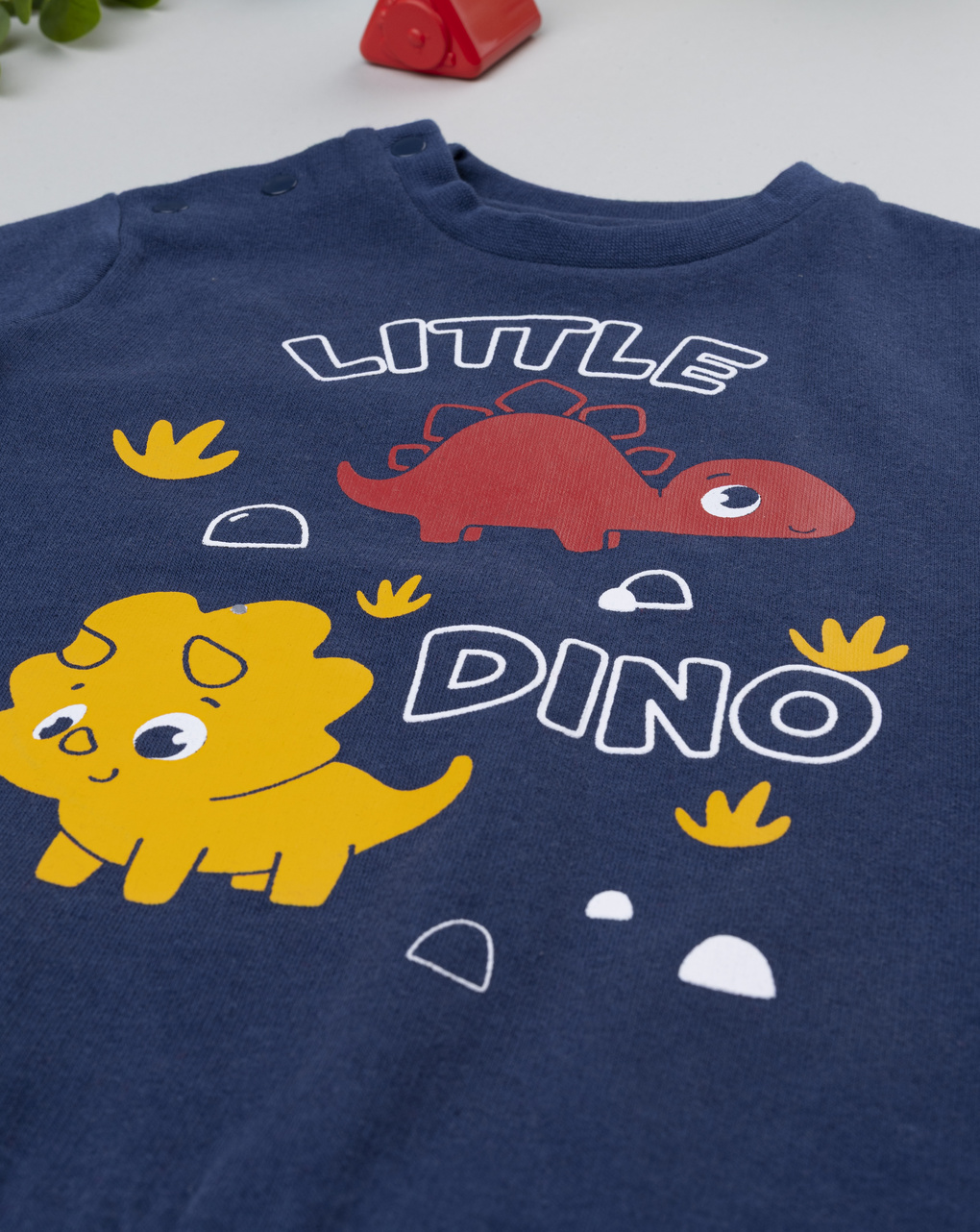 βρεφική πιτζάμα μπλε/κόκκινη little dino για αγόρι - Prénatal