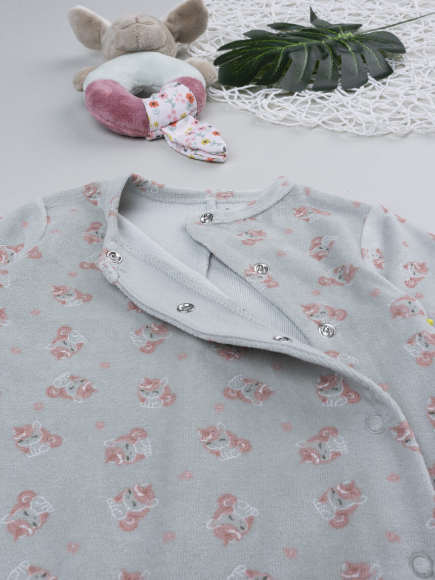 βρεφικό φορμάκι σενίλ πράσινο με μονόκερους για κορίτσι - Prénatal