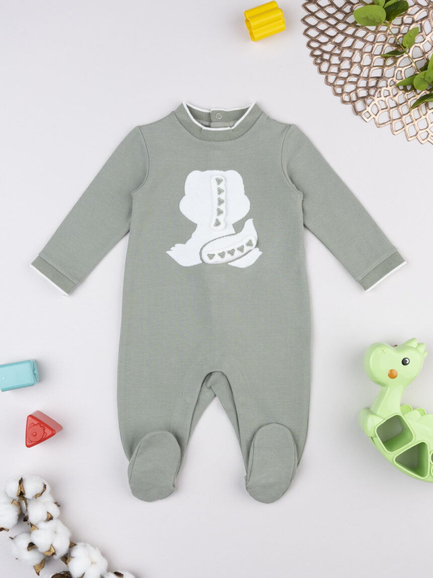 βρεφικό φορμάκι λαδί με δεινόσαυρο για αγόρι - Prénatal