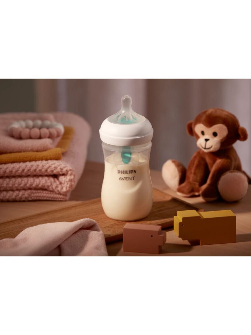 Philips avent πλαστικό μπιμπερό natural response με airfree valve 260ml 3-6m scy673/01 - 