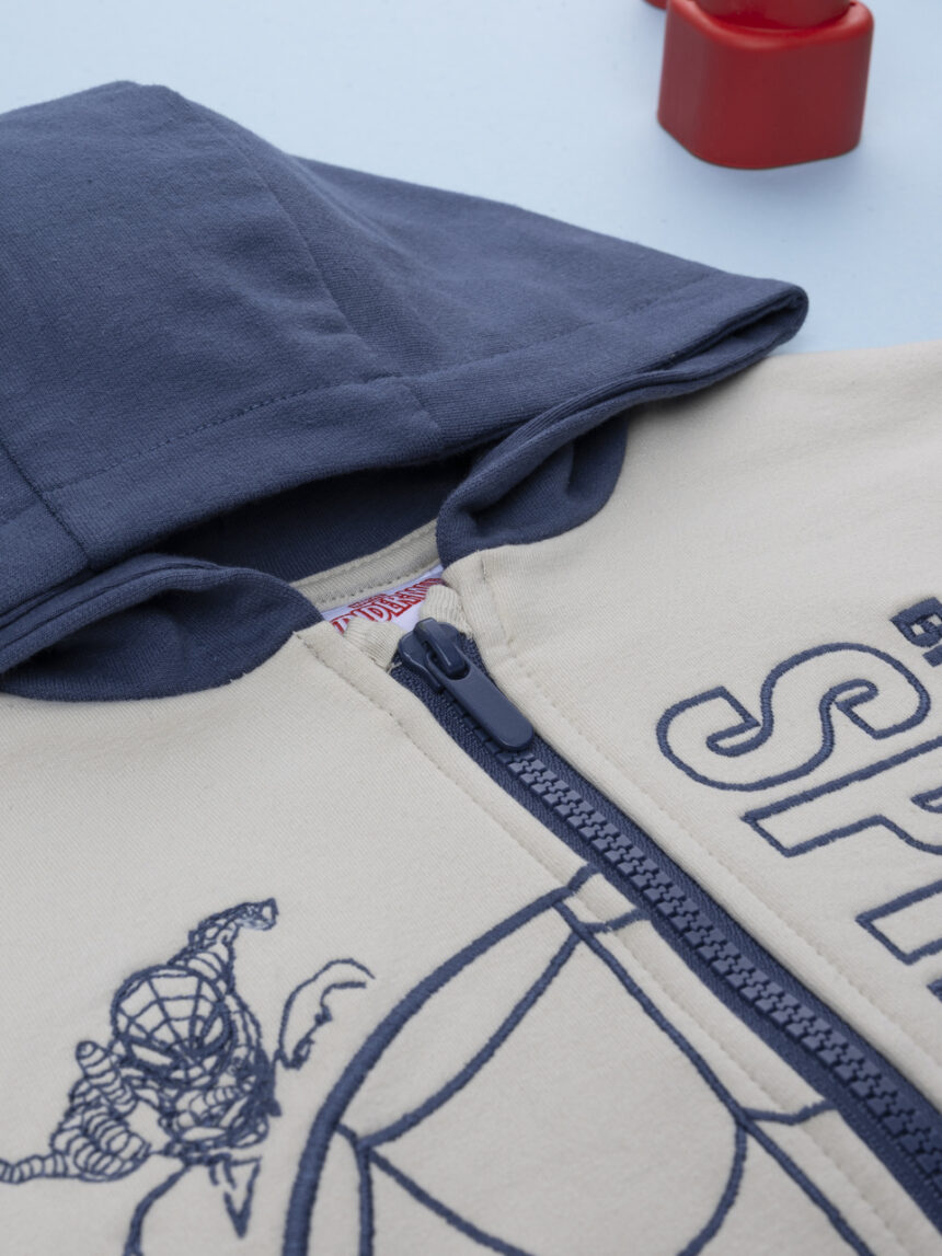 παιδική ζακέτα φούτερ μπεζ spiderman για αγόρι - Prénatal