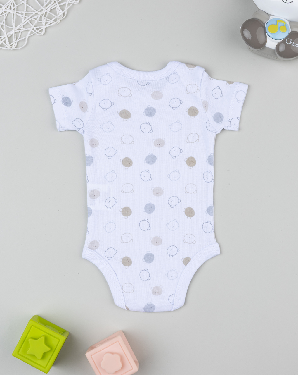 βρεφικό κορμάκι λευκό με αρκουδάκια για αγόρι - Prénatal