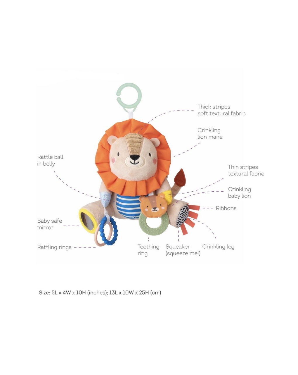 Taf toys μαλακό βρεφικό παιχνίδι δραστηριοτήτων harry το λιοντάρι t-12805 - Taf-toys