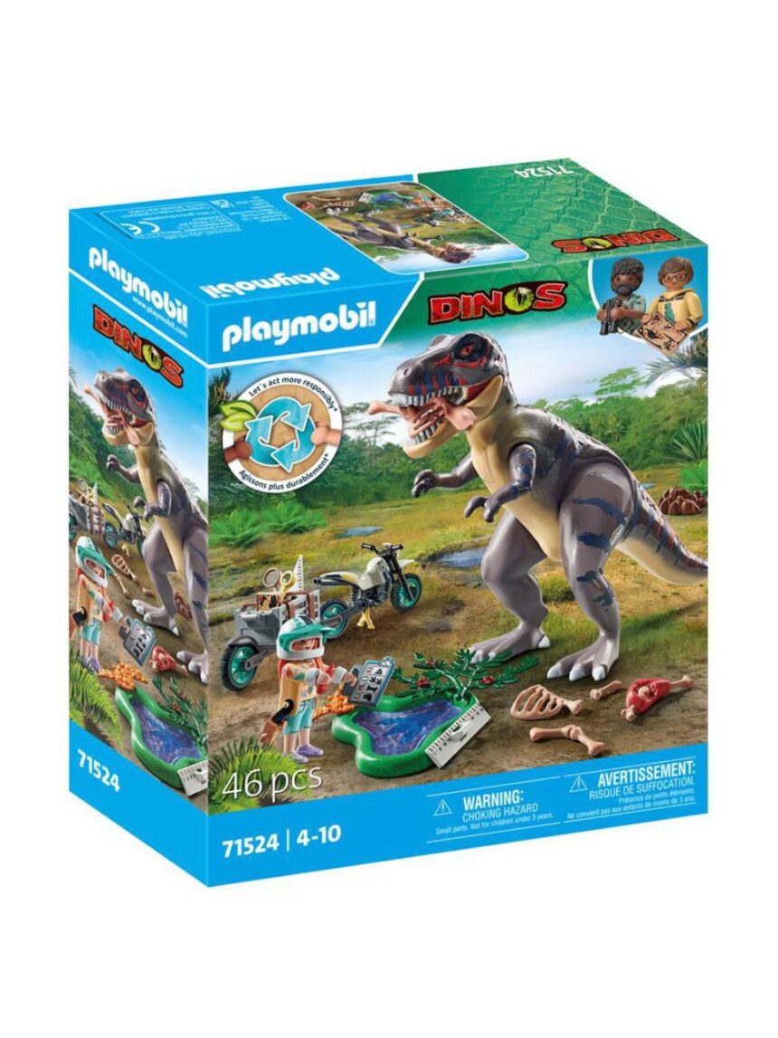 Playmobil dinos t-rex και εξερευνητής με μοτοσικλέτα 71524 - Playmobil