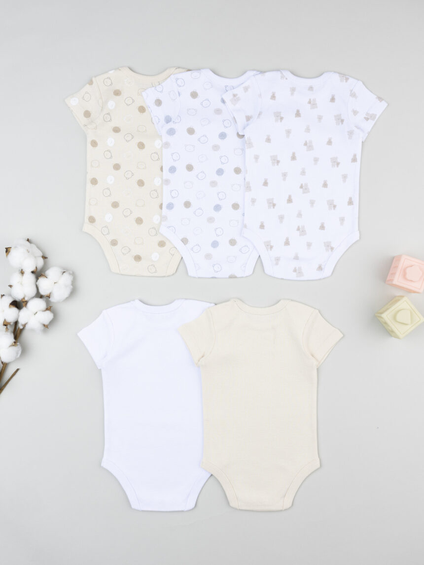 βρεφικά κορμάκια πακέτο x5 teddy για αγόρι - Prénatal