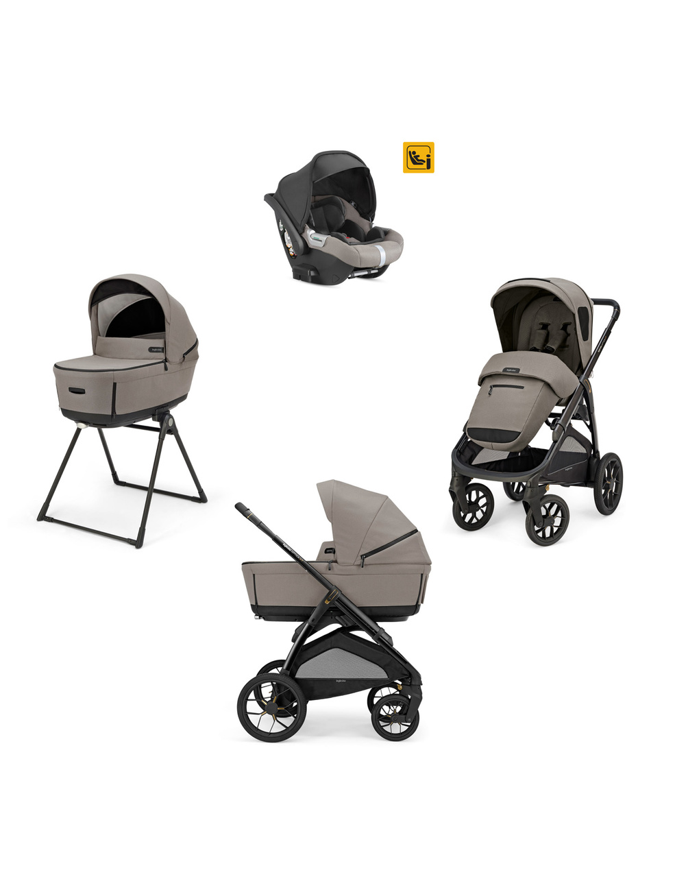 Inglesina σύστημα μεταφοράς quattro aptica xt darwin recline με σκελετό nero tundra beige