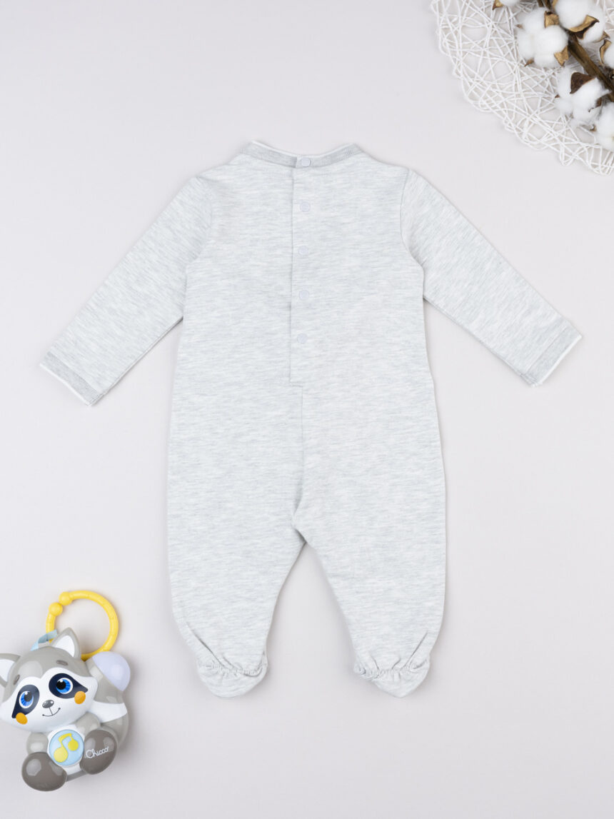 βρεφικό φορμάκι γκρι με αρκουδάκι για αγόρι - Prénatal