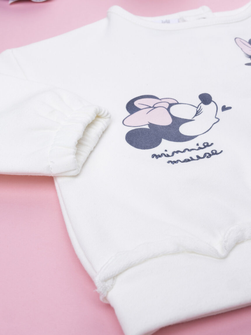βρεφική μπλούζα φούτερ λευκή minnie για κορίτσι - Prénatal