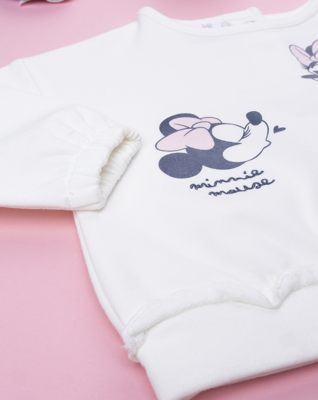 βρεφική μπλούζα φούτερ λευκή minnie για κορίτσι - Prénatal