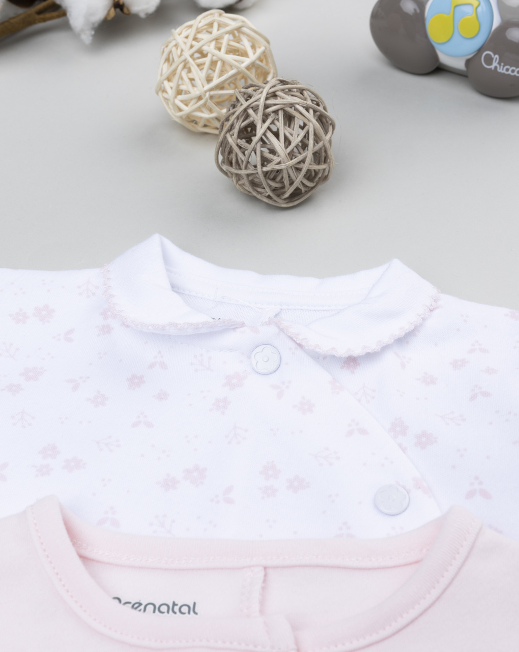 βρεφικά φορμάκια πακέτο x2 ροζ/λευκό με λαγουδάκι για κορίτσι - Prénatal