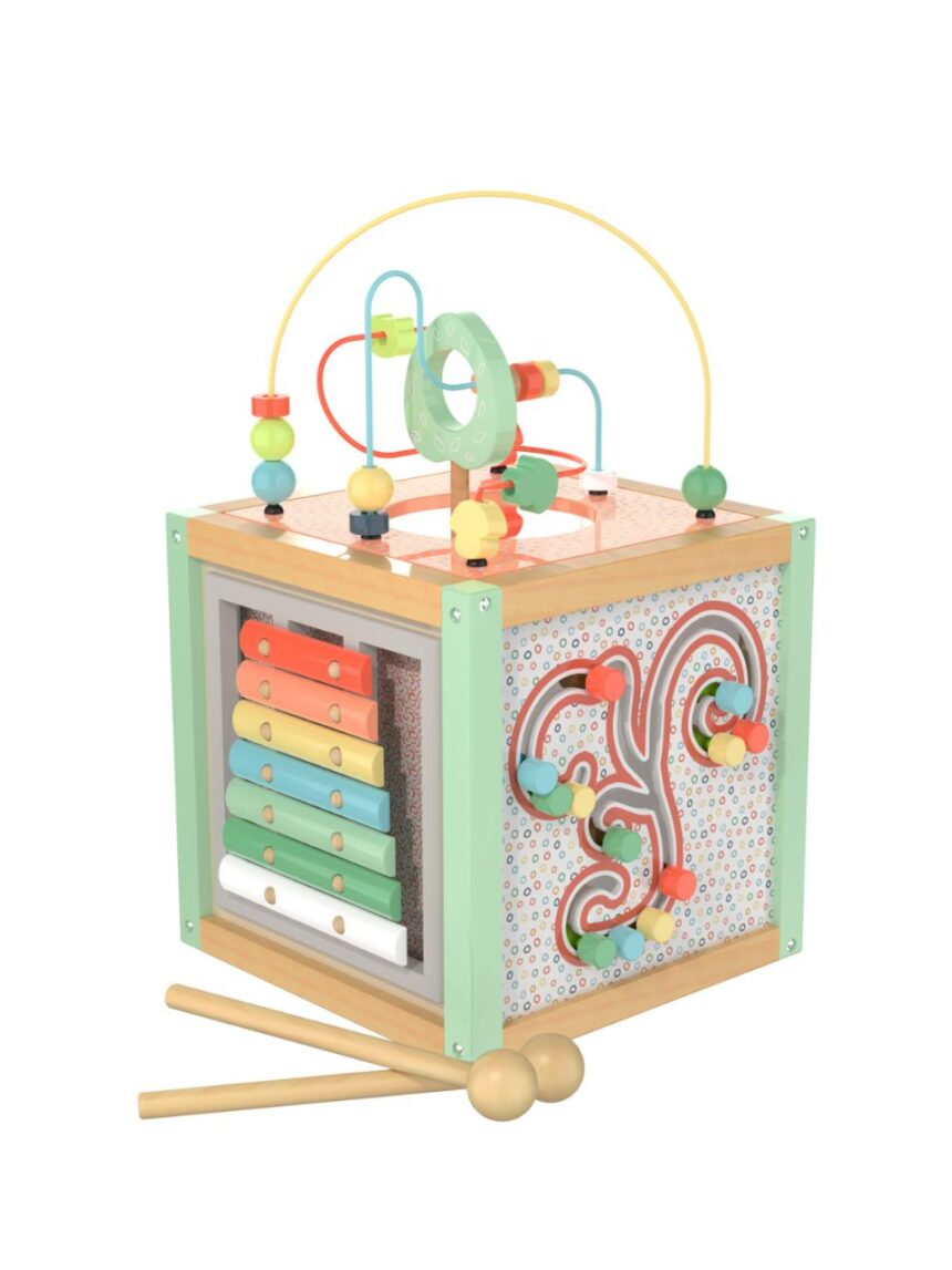 Wood ’n play maxi ξύλινος κύβος δραστηριοτήτων 18m+ - Wood'N Play