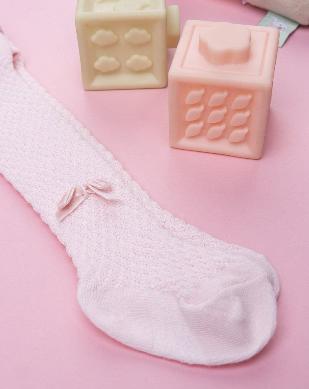 βρεφικό καλσόν ροζ με φιογκάκι για κορίτσι - Prénatal