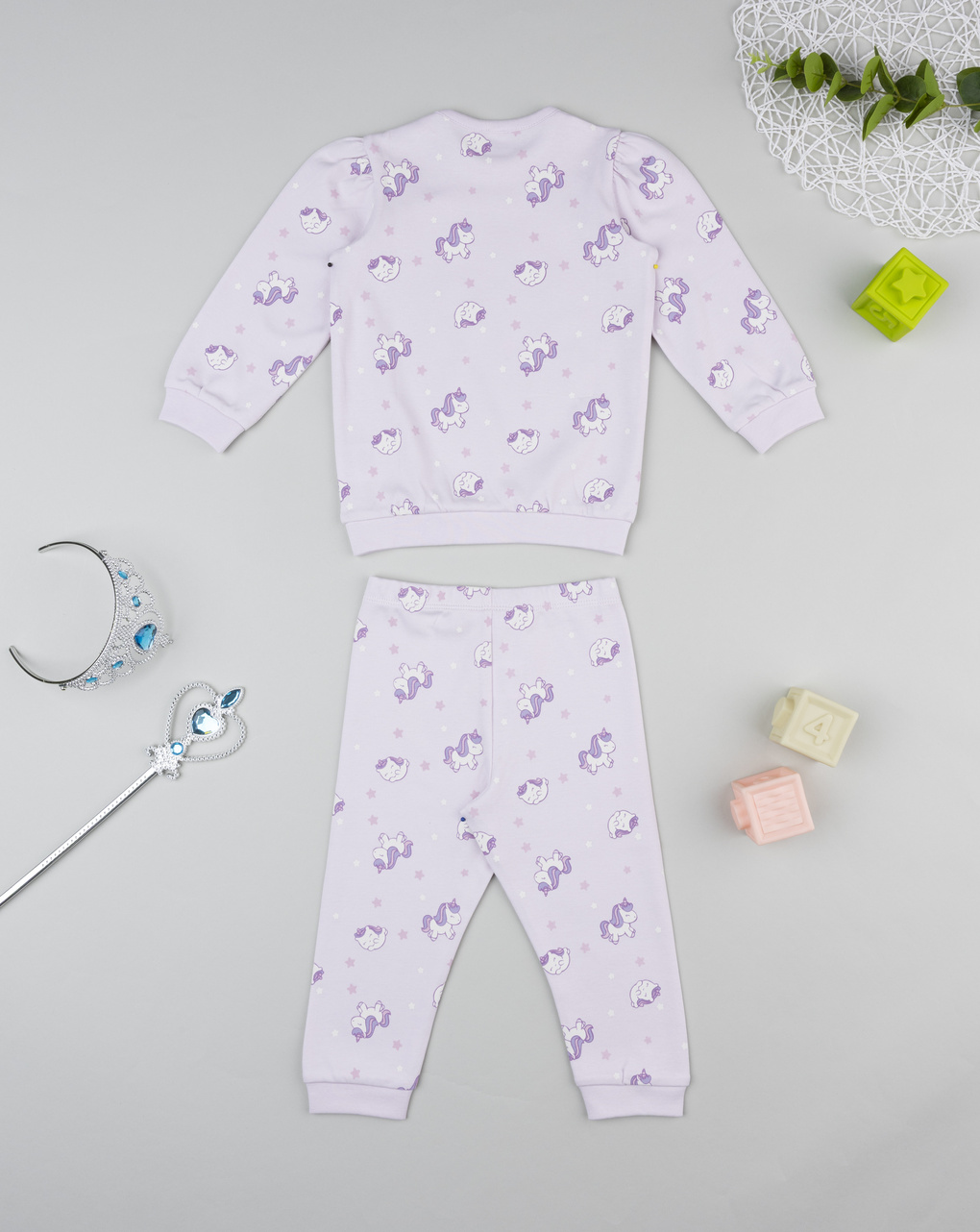 βρεφική πιτζάμα λιλά με μονόκερους για κορίτσι - Prénatal