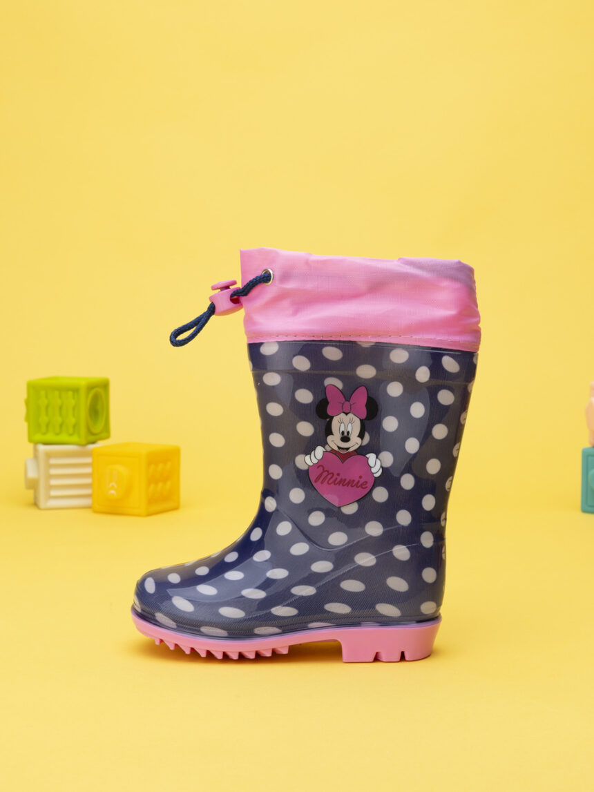 παιδικές γαλότσες μπλε πουά με τη minnie για κορίτσι - Prénatal