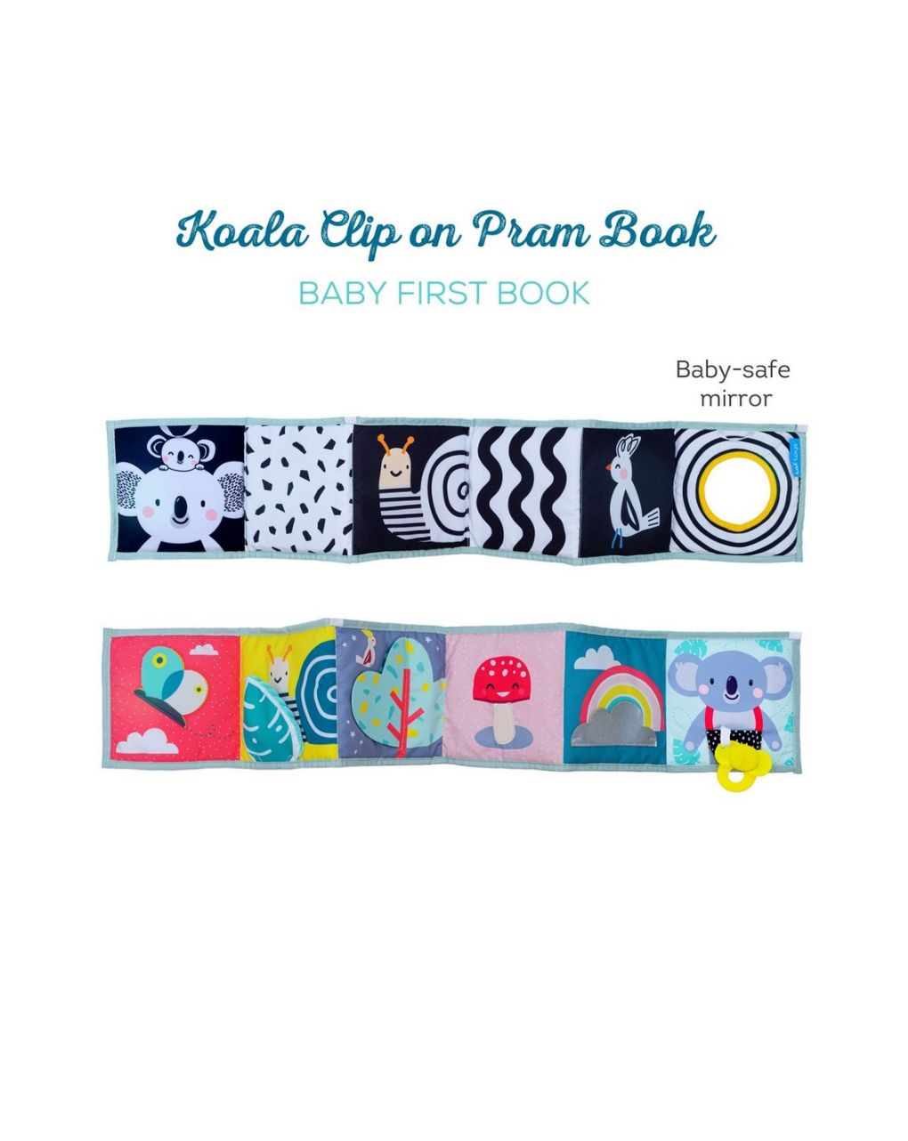 Taf toys koala clip-on pram book μαλακό βρεφικό βιβλίο δύο όψεων t-12615