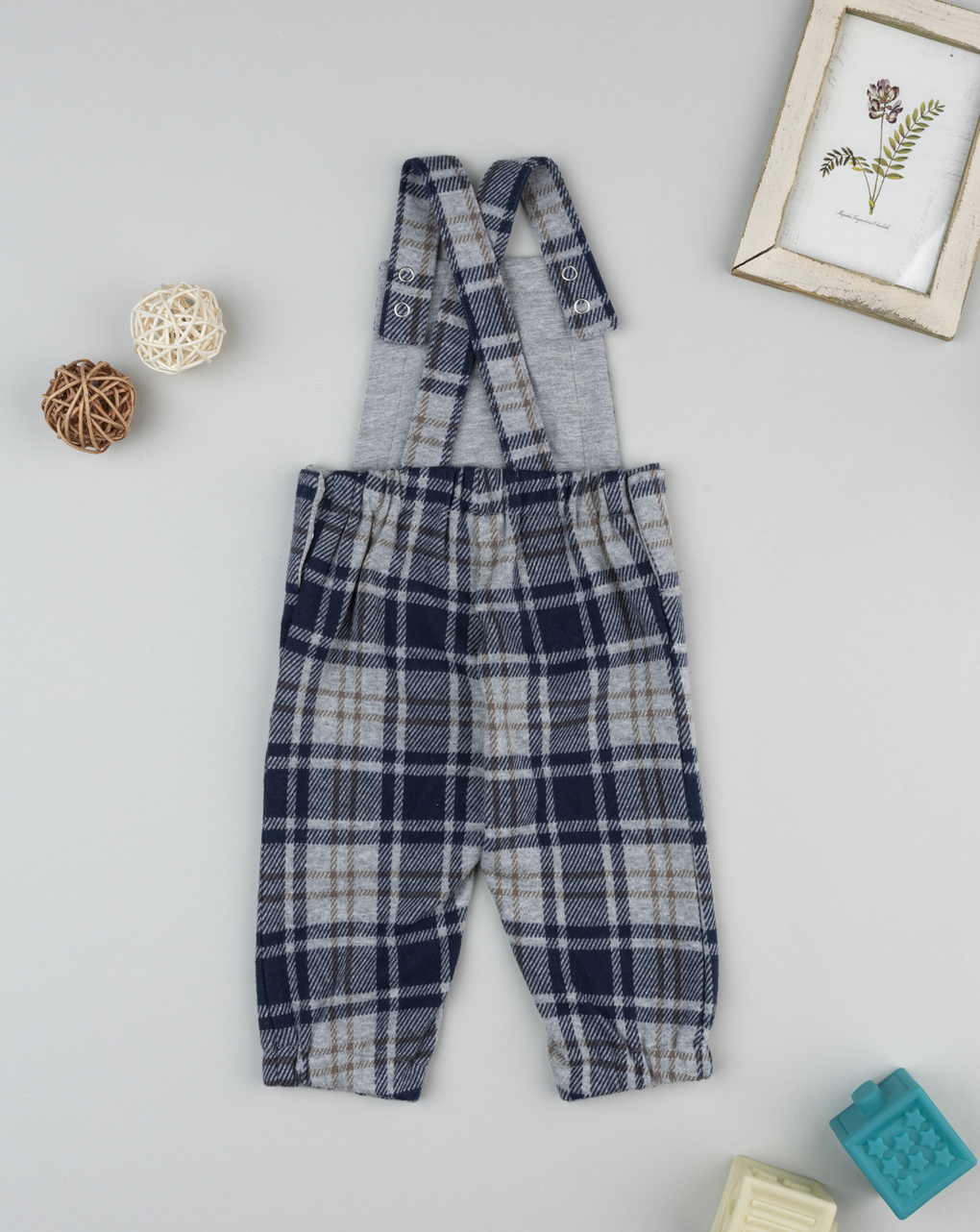 βρεφική σαλοπέτα καρό puppy για αγόρι - Prénatal