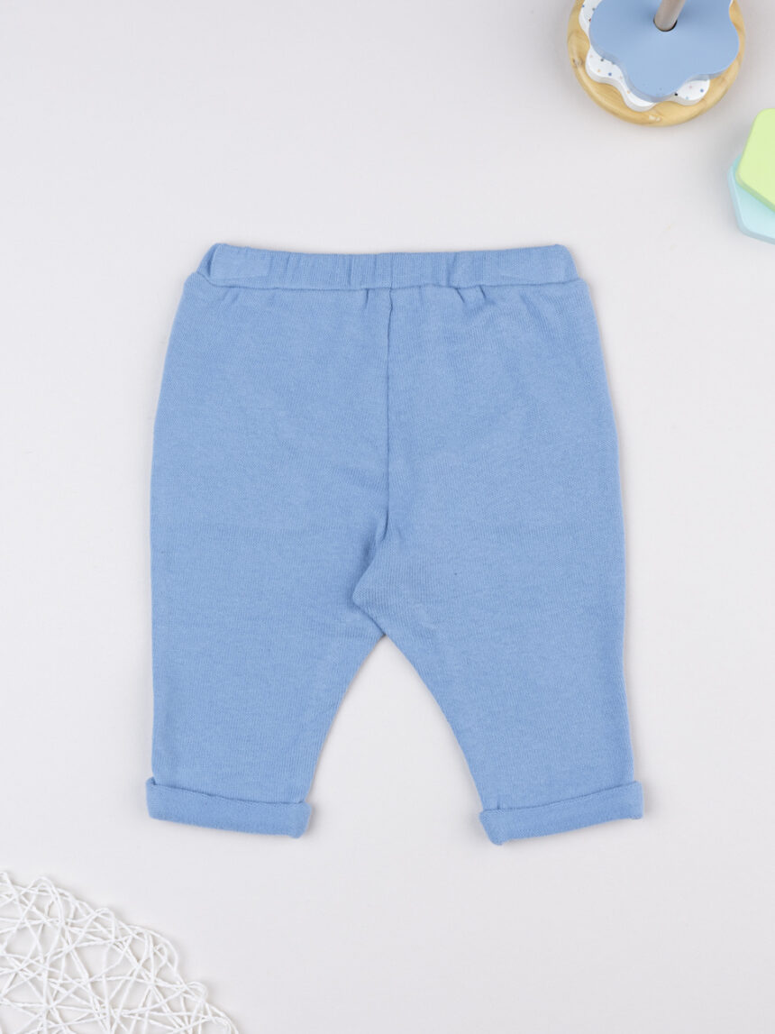 βρεφικό παντελόνι πλεκτό γαλάζιο για αγόρι - Prénatal