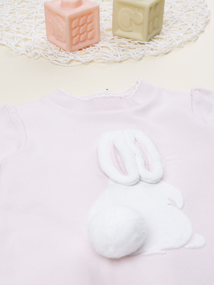 βρεφικό φορμάκι ροζ με λαγουδάκι για κορίτσι - Prénatal