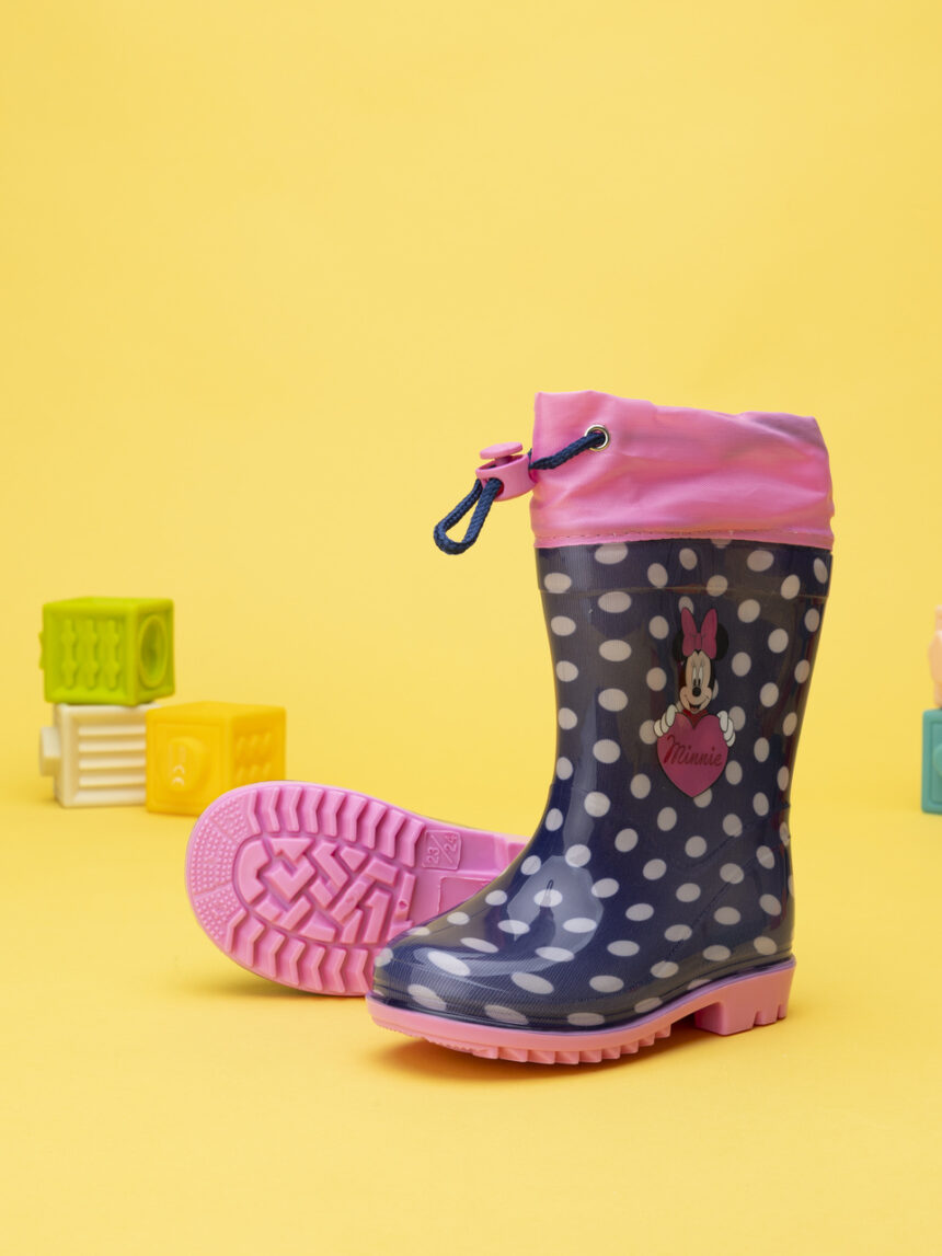 παιδικές γαλότσες μπλε πουά με τη minnie για κορίτσι - Prénatal