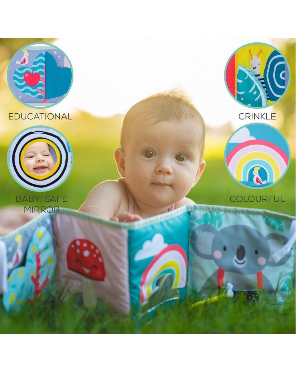 Taf toys koala clip-on pram book μαλακό βρεφικό βιβλίο δύο όψεων t-12615 - Taf-toys