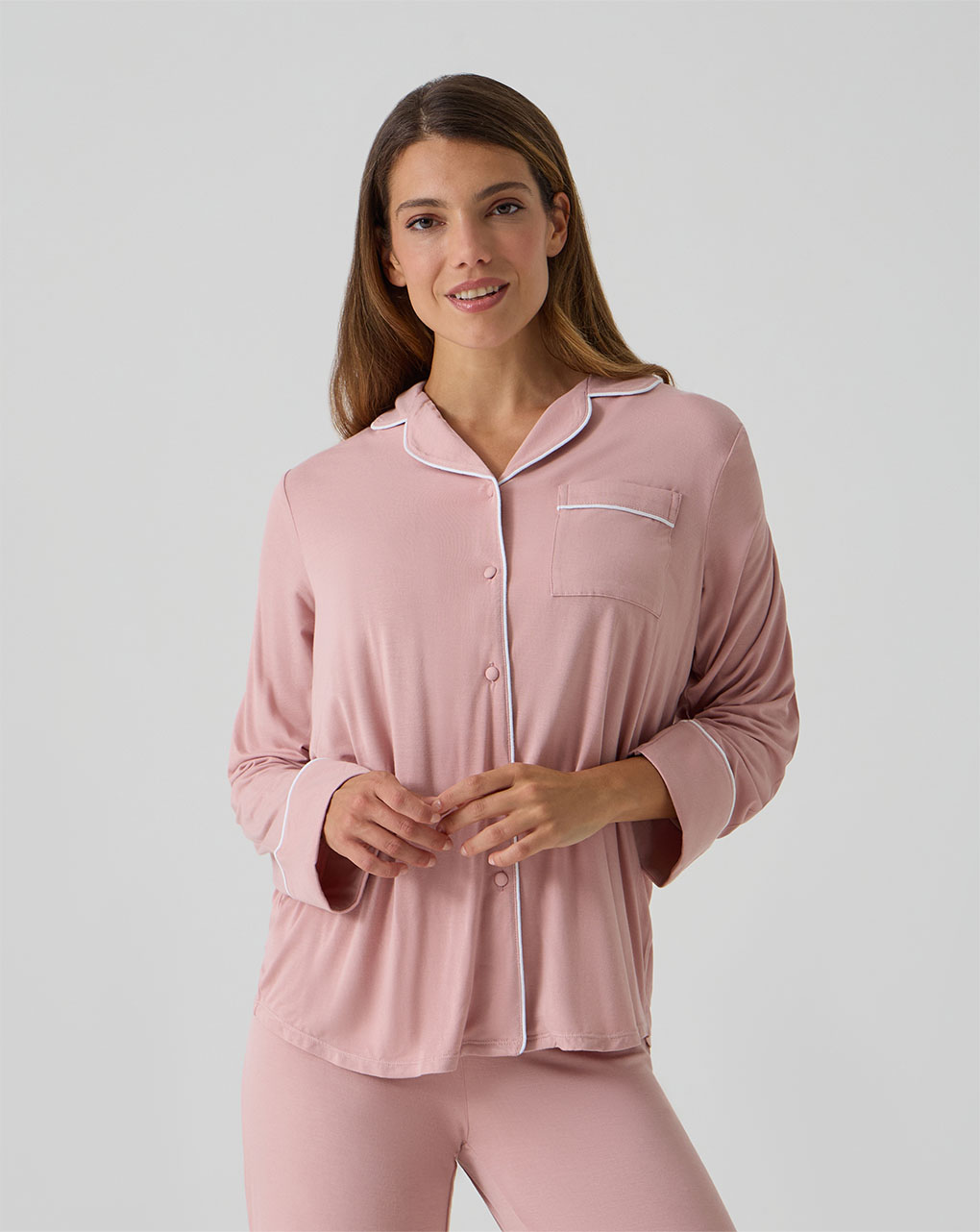 γυναικεία πιτζάμα εγκυμοσύνης/θηλασμού ροζ - Prénatal