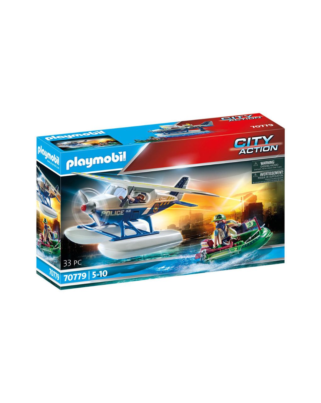 Playmobil city action καταδίωξη λαθρεμπόρου απο αστυνομικό υδροπλάνο 70779