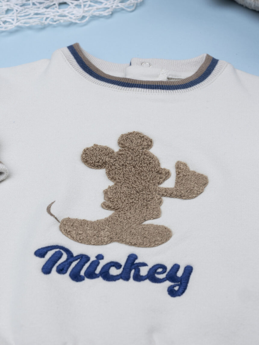βρεφική μπλούζα φούτερ μπεζ mickey για αγόρι - Prénatal