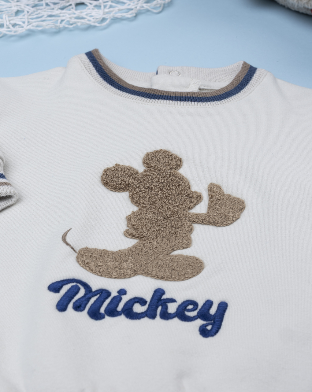 βρεφική μπλούζα φούτερ μπεζ mickey για αγόρι - Prénatal