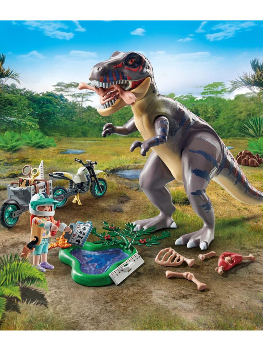 Playmobil dinos t-rex και εξερευνητής με μοτοσικλέτα 71524 - Playmobil