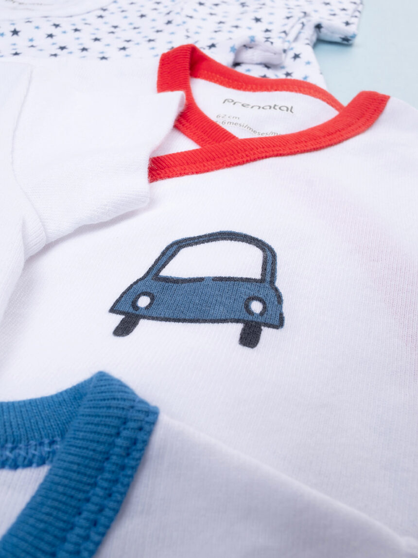 βρεφικά κορμάκια πακέτο x5 με αυτοκίνητα για αγόρι - Prénatal