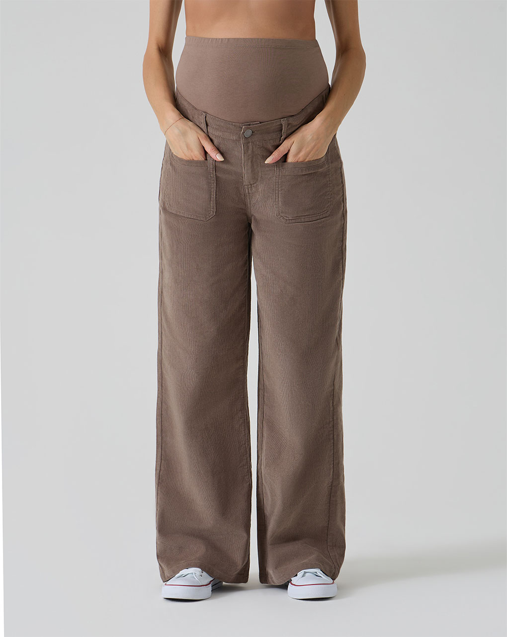 γυναικείο παντελόνι εγκυμοσύνης βελουτέ καφέ - Prénatal