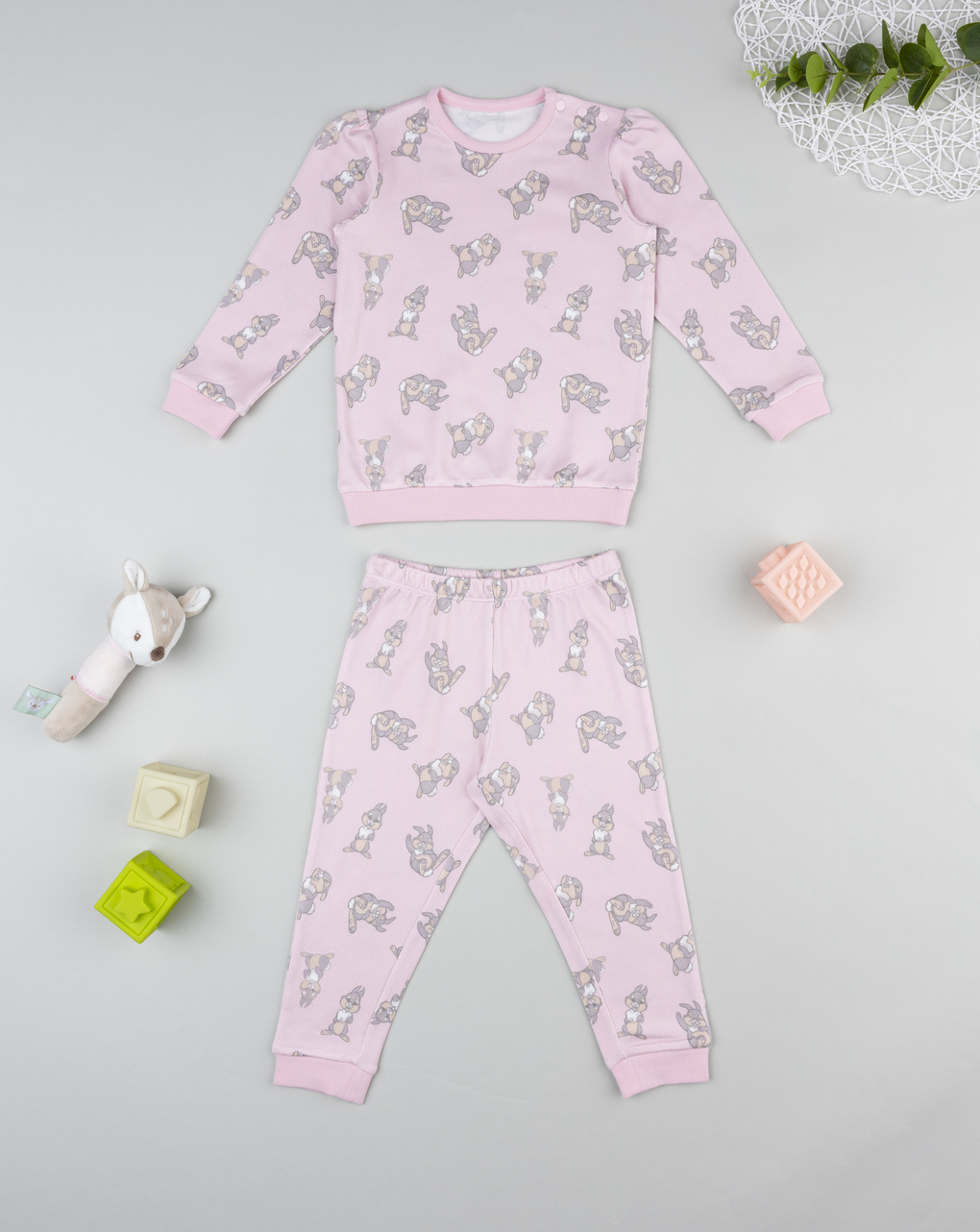 βρεφική πιτζάμα ροζ thumper για κορίτσι