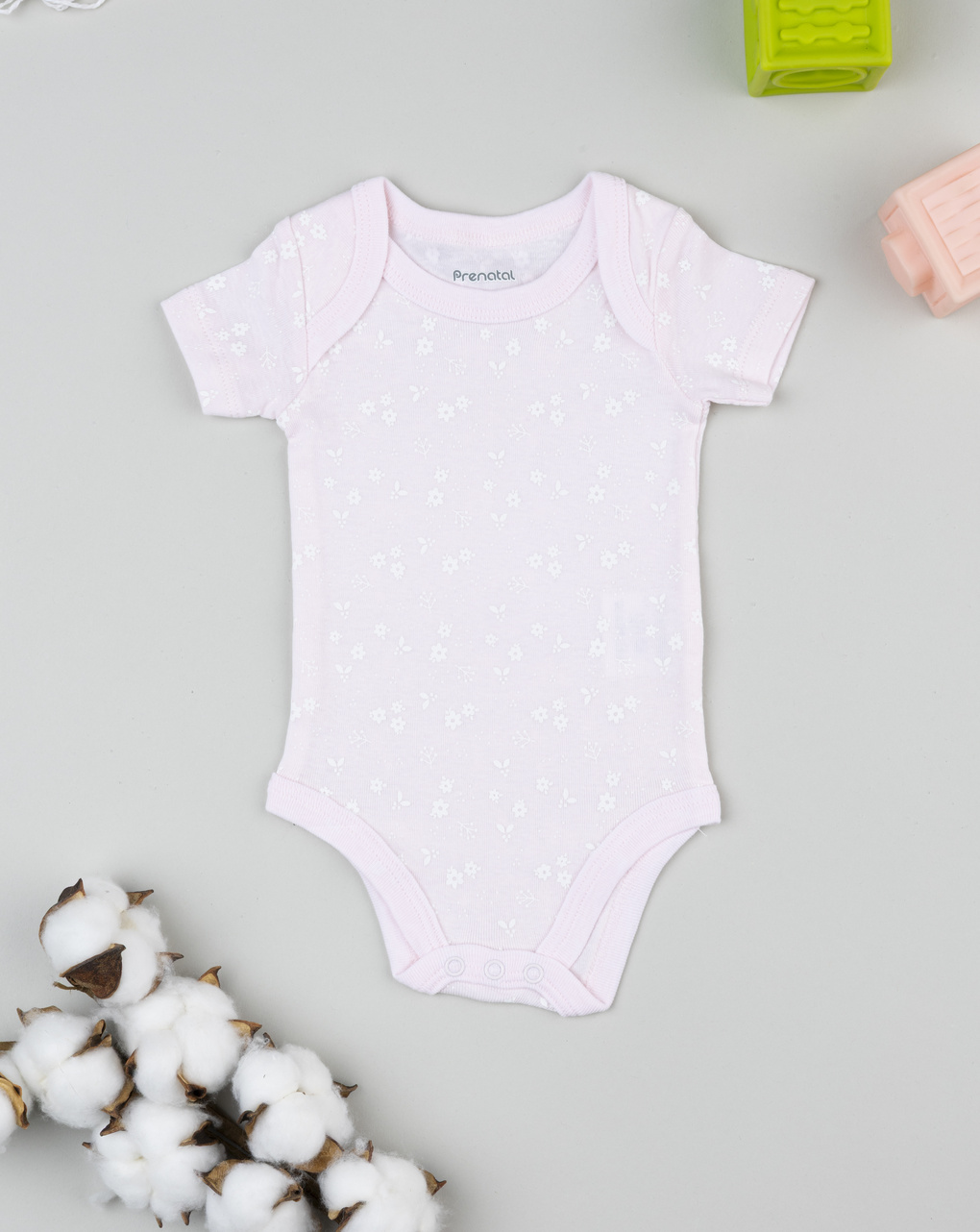 βρεφικό κορμάκι ροζ με λουλούδια για κορίτσι
