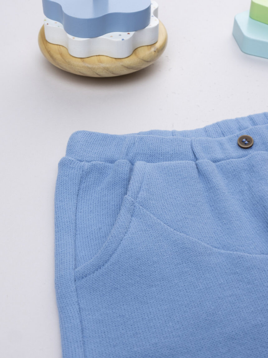 βρεφικό παντελόνι πλεκτό γαλάζιο για αγόρι - Prénatal