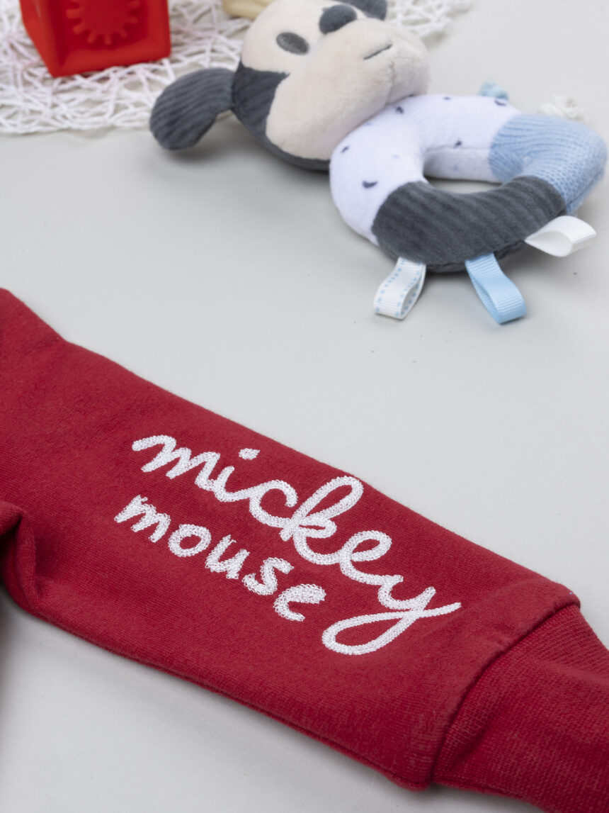 βρεφική μπλούζα φούτερ μπορντώ mickey για αγόρι - Prénatal