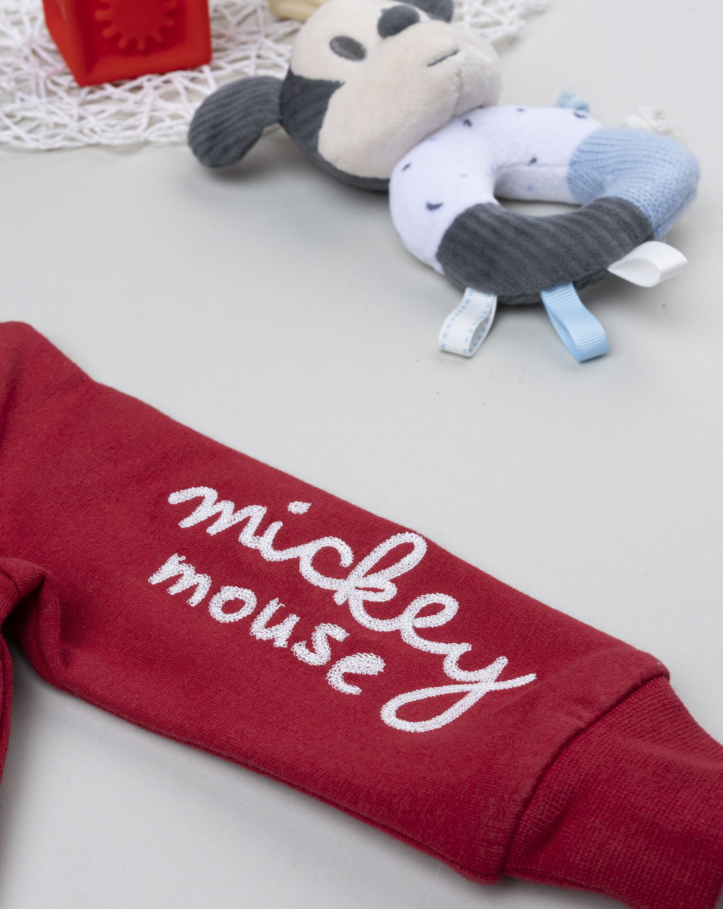 βρεφική μπλούζα φούτερ μπορντώ mickey για αγόρι - Prénatal