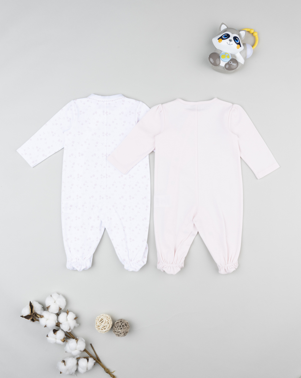 βρεφικά φορμάκια πακέτο x2 ροζ/λευκό με λαγουδάκι για κορίτσι - Prénatal