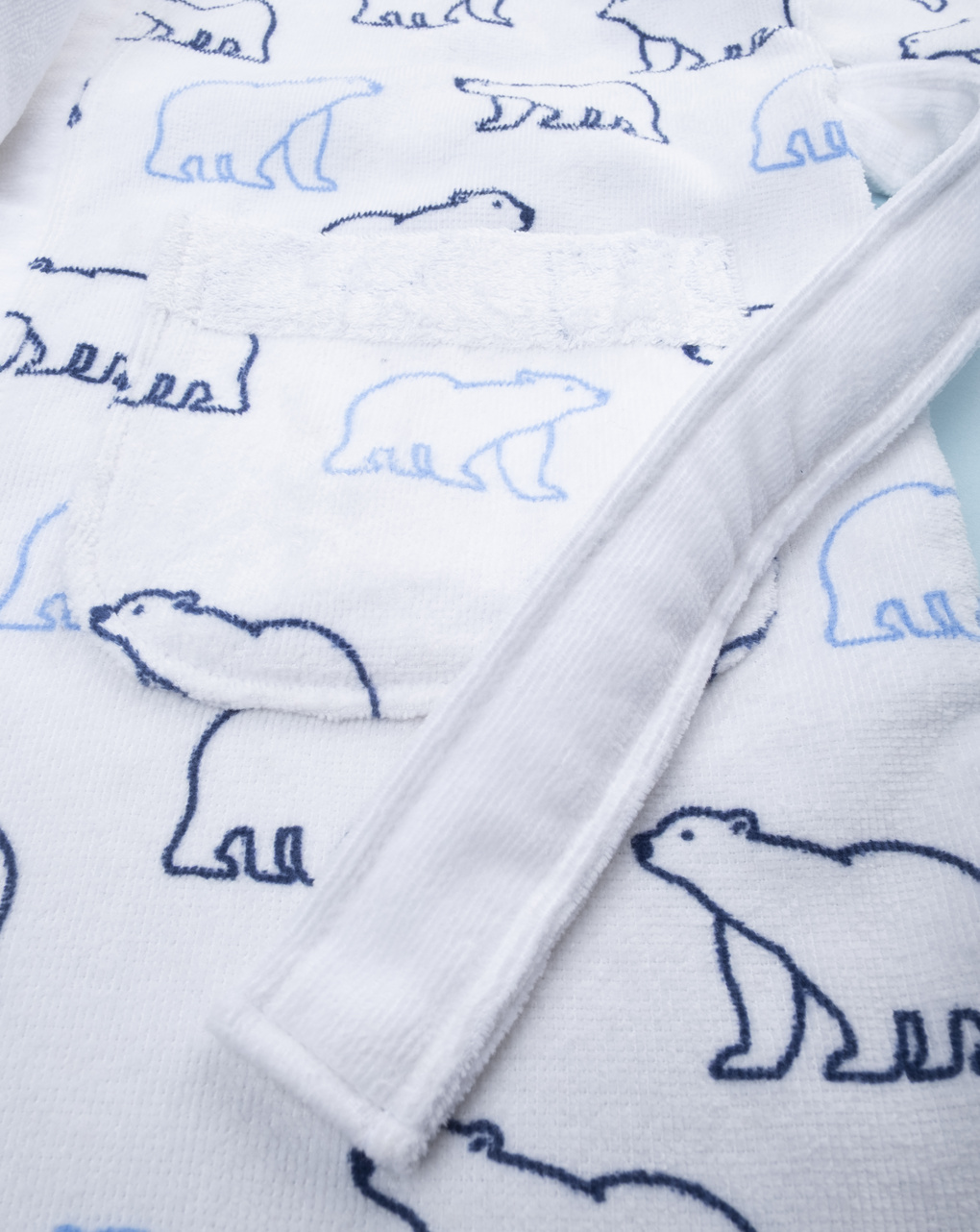 παιδικό μπουρνούζι σενίλ λευκό με πολικές αρκούδες για αγόρι - Prénatal