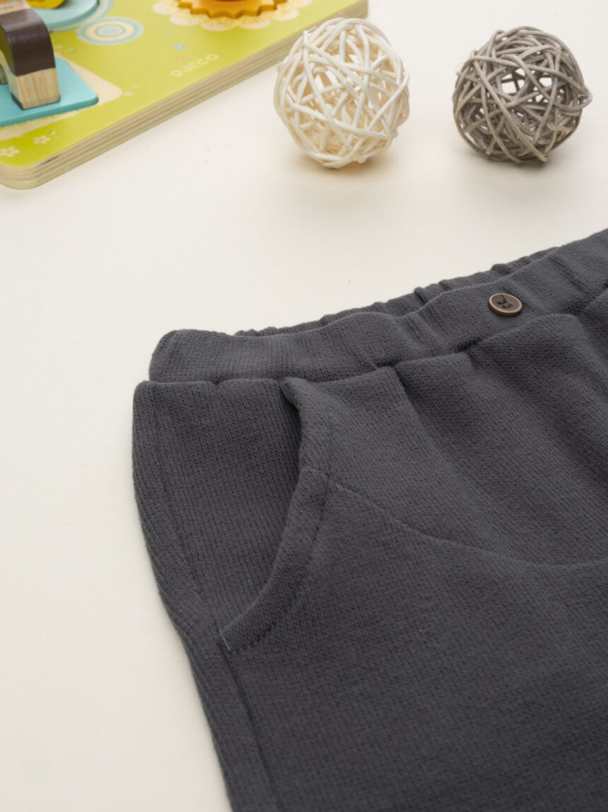 βρεφικό παντελόνι πλεκτό γκρι για αγόρι - Prénatal