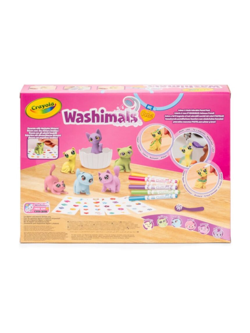 Crayola washimals pets σετ δραστηριοτήτων με παλέτα παστέλ και αυτοκόλλητα ζωάκια - Crayola