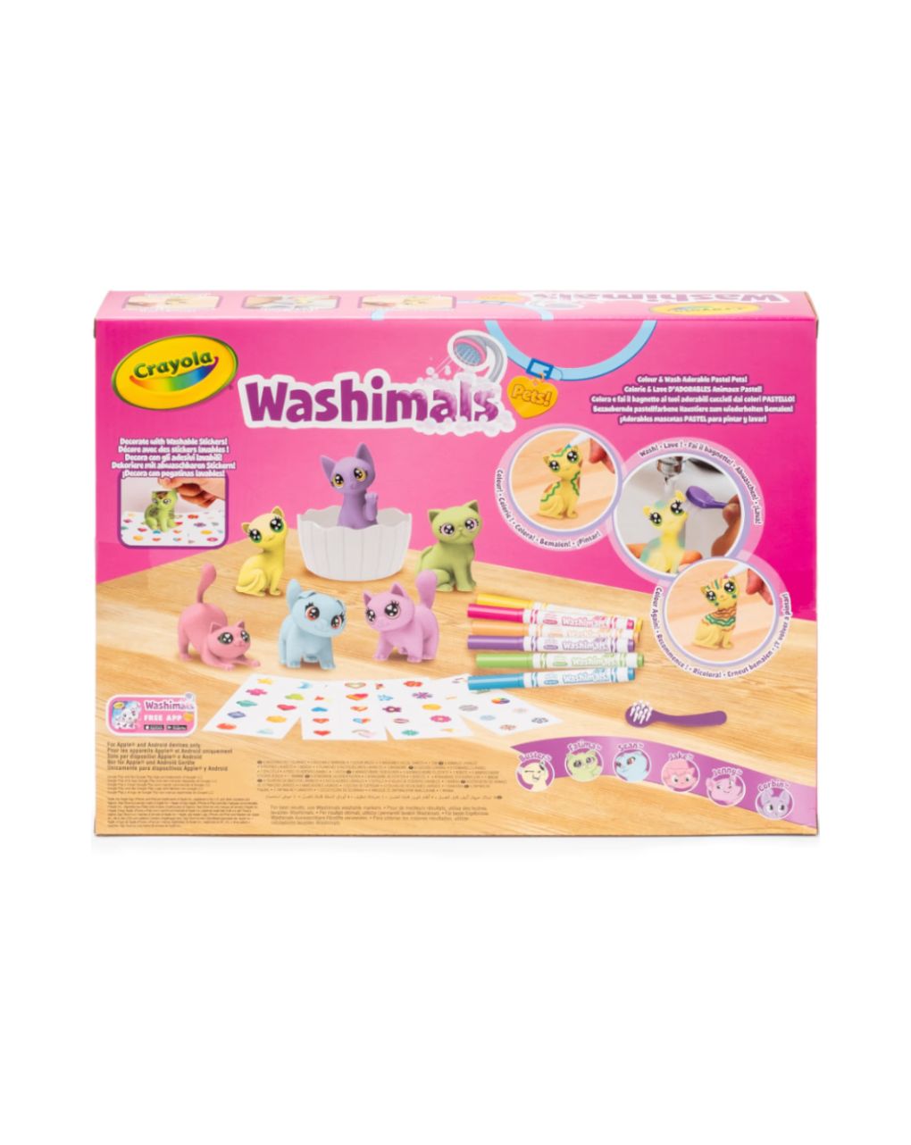 Crayola washimals pets σετ δραστηριοτήτων με παλέτα παστέλ και αυτοκόλλητα ζωάκια - Crayola