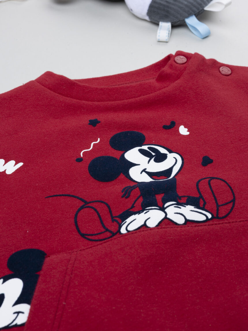 βρεφική μπλούζα φούτερ μπορντώ mickey για αγόρι - Prénatal