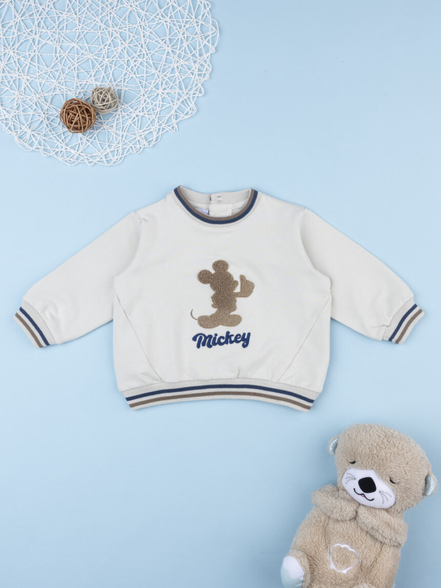 βρεφική μπλούζα φούτερ μπεζ mickey για αγόρι - Prénatal