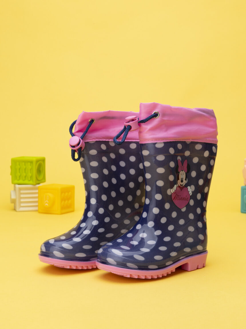 παιδικές γαλότσες μπλε πουά με τη minnie για κορίτσι - Prénatal