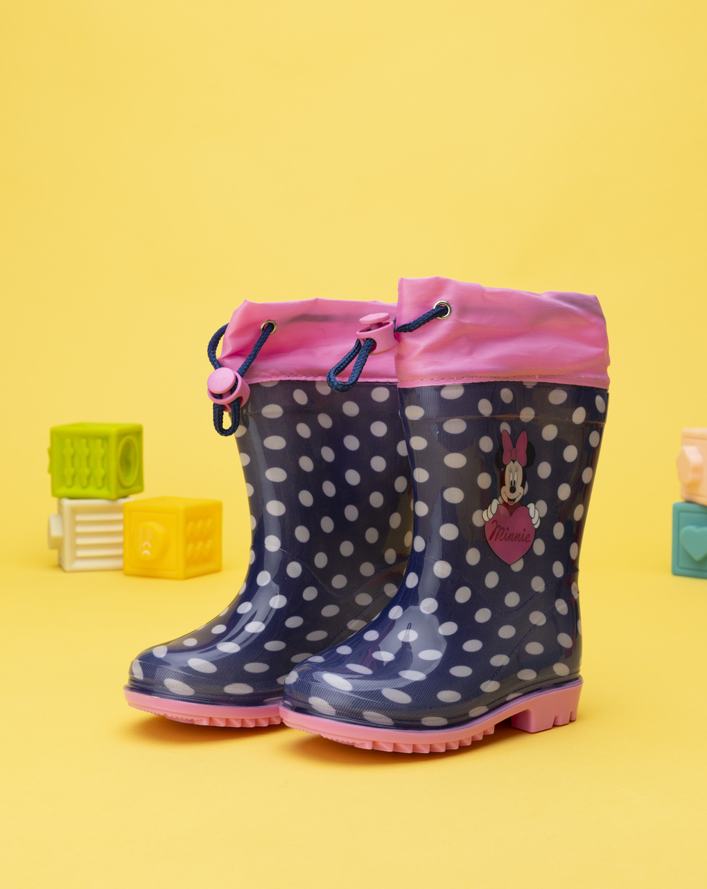 παιδικές γαλότσες μπλε πουά με τη minnie για κορίτσι - Prénatal