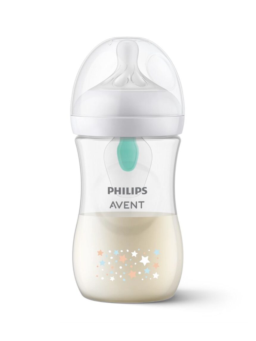 Philips avent πλαστικό μπιμπερό natural response με airfree valve 260ml 1m+ αστέρια και αρκουδάκι scy673/82 - Philips Avent